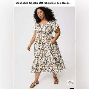 Torrid Off-Shoulder Floral Midi Dress